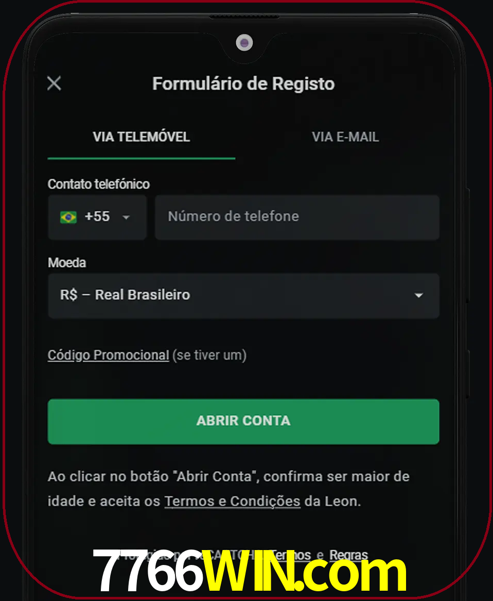 Abra o aplicativo e inicie o processo de registro.